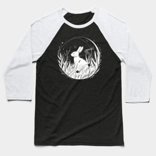 A rabbit under the moonlight (white) Baseball T-Shirt